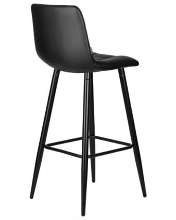 Стул барный ДОБРИН НИCОЛЕ (черные матовые ножки, черная экокожа (П-01)) 2 шт / DOBRIN NICOLE (P-01))_4