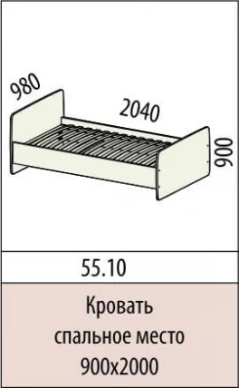 Кровать Мегаполис 55.10 Сосна Астрид_2