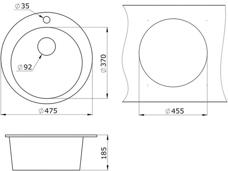 Кухонная мойка GRANULA 4801 Шварц_1