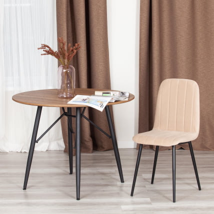 Стул ARC Велюр/металл , 46 х 52 х 88 см, бежевый/черный_8