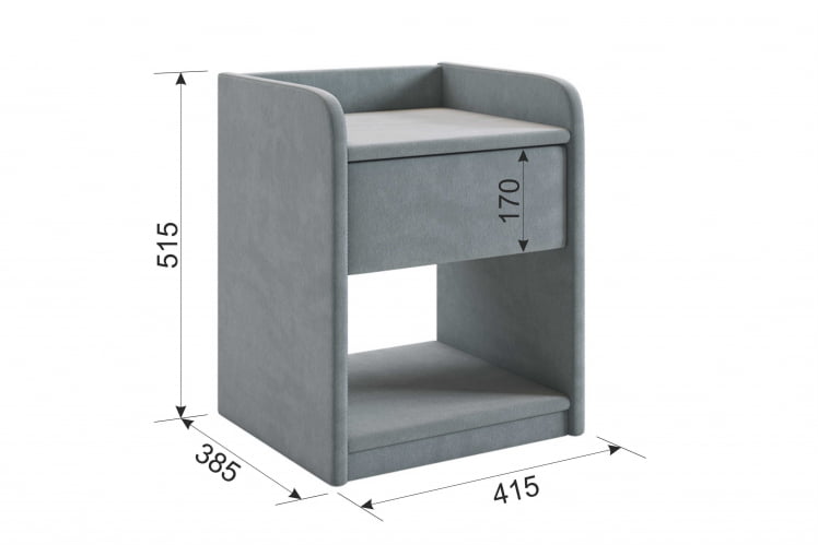 Тумба прикроватная Аманда 2 TM-003.2 топаз (велюр)_1