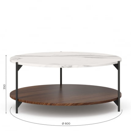 Стол журнальный 800 Вилена ЛД 138.170.000 Орех/Монте Белый_3