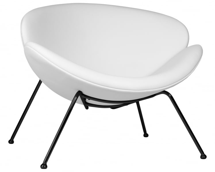 Кресло дизайнерское DOBRIN EMILY (белый винил YP17, черное основание)_6