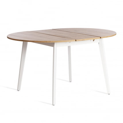 Стол обеденный SVELTO ЛДСП, опора-массив березы, 105 х 105 (140) х 74.5 см, Дуб Вотан/белый_6