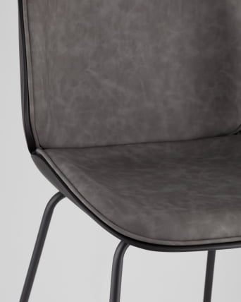 Стул барный Beetle Lite PU со спинкой Серый_7