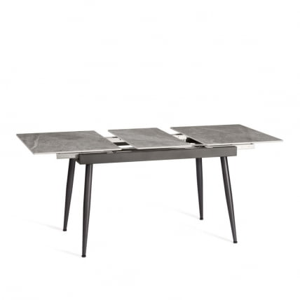 Стол обеденный Balmoral / Балморал столешница керамика (глянцевая) / опоры металл, серый/черный, (120+40)х80х75 см_9