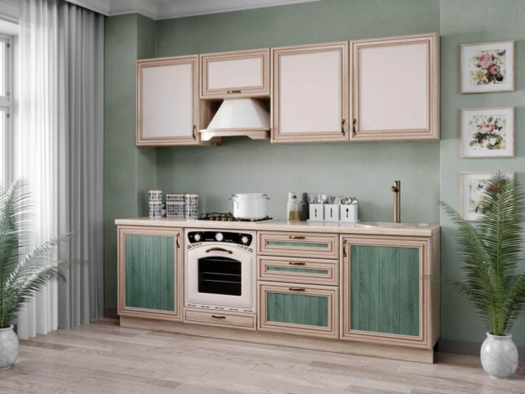 Кухонный гарнитур 2400 Кантри №07 Сономе эйч светлая_0