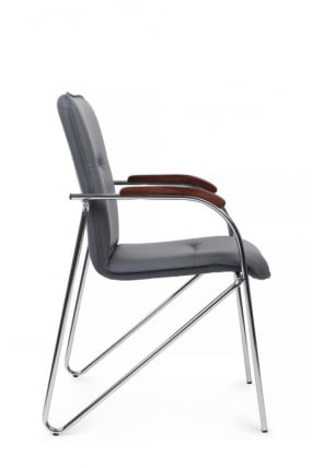Стул Самба с деревянными подлокотниками SMB-02H Хром гальв. Серый_1