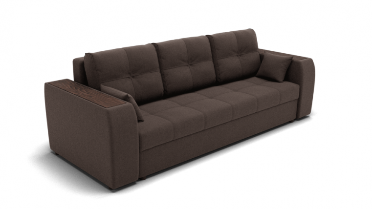 Диван Сенатор-1 ППУ (ЗР) Цвет фасада: Коричневый; Тип: Прямой; Материал фасада: Металл/Велюр_0