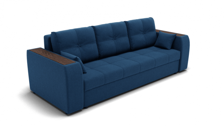 Диван Сенатор-1 ППУ (ЗР) Цвет фасада: Синий; Тип: Прямой; Материал фасада: Металл/Велюр_0