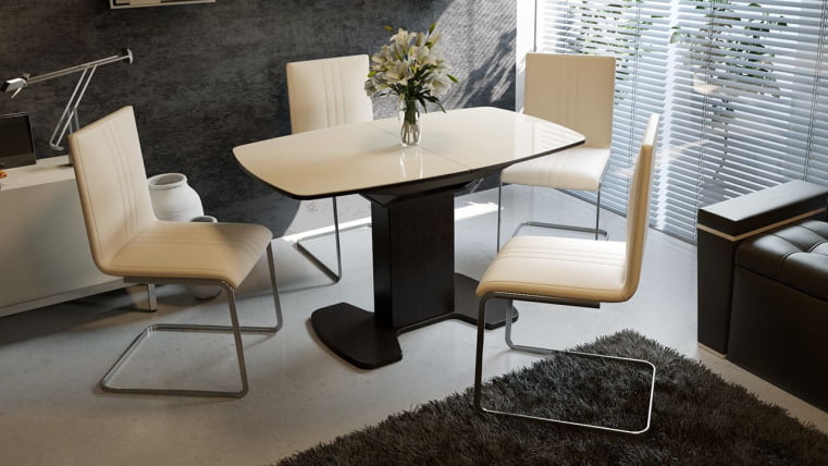 Стол обеденный Портофино СМ(ТД)-105.02.11(1) Венге/Стекло бежевое_2