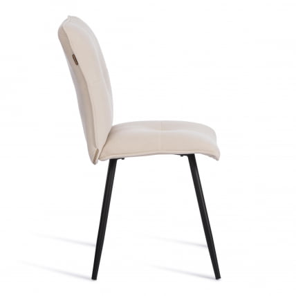 Стул обеденный Sweet флок , 46х55х88, молочный/черный, 4_1
