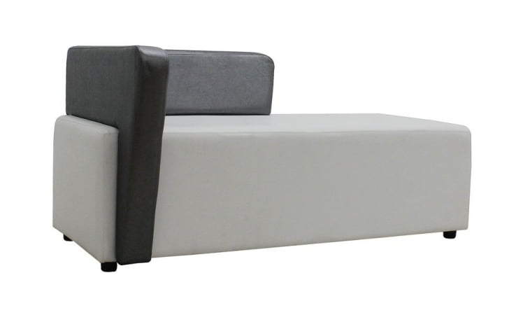 Диванная секция Джокер с левым подлокотником Белый-серебро_0