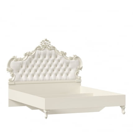Кровать 1600 с мягким изголовьем без основания Маркиза ЛД 517.344.000.005 Алебастр Шампань_0