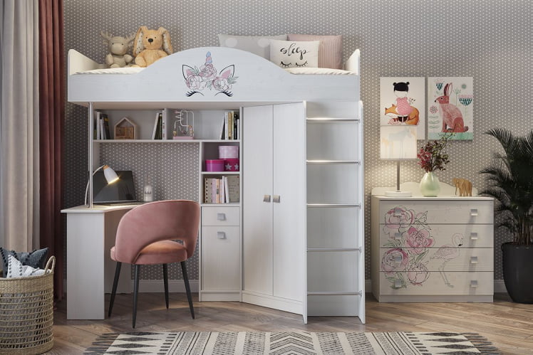 Детский комплекс Фэнтези MDF-08 белый рамух_2