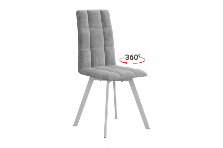 Стул Турин 2 Т2П (пепельный (велюр)/белый)_0