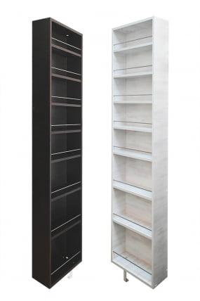 Поворотный шкаф в белом глянцевом стекле Драйв Шелф (левый) Беленый дуб_3