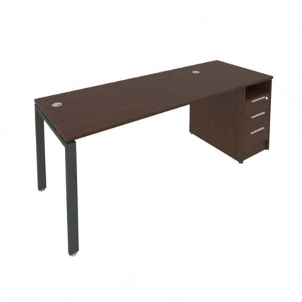 Рабочая станция с опорной тумбой Metal System Б.РС-СТП -1.4 Венге/Антрацит_0