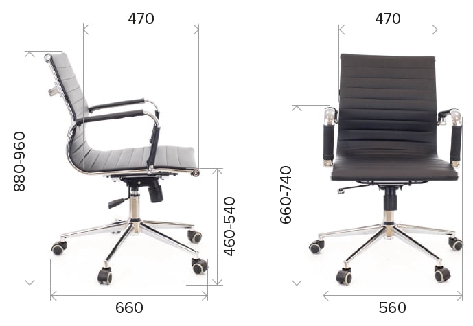 Кресло для персонала Everprof Leo Black T экокожа Черный_3