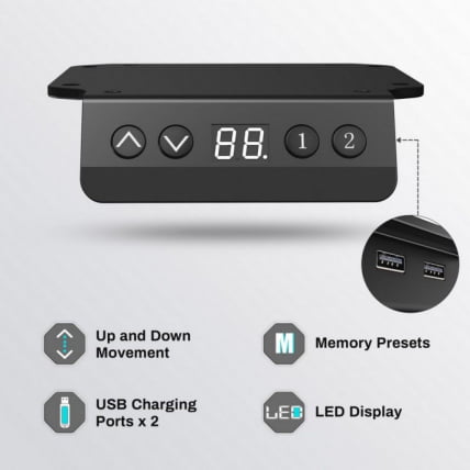 Стол для компьютера угловой (правый) c электрической регулировкой по высоте EUREKA ERK-L60R-RB_3