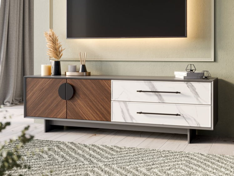 Набор мебели для гостиной Вилена №1 Серый/Орех/Монте белый_2