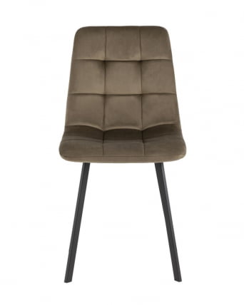 Комплект из четырех стульев Chilly велюр коричневый ножки металл черные_2