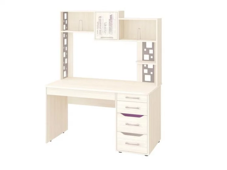 Стол компьютерный с надстройкой Мегаполис 55.14 55.19 Сосна Астрид_0