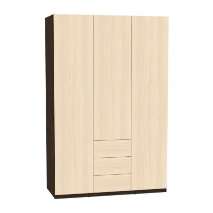 Шкаф распашный R-198х135х60-3-PO(Венге-ДМ)_0