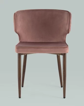 Стул Матео ножки под дерево велюр Пыльно-розовый_2