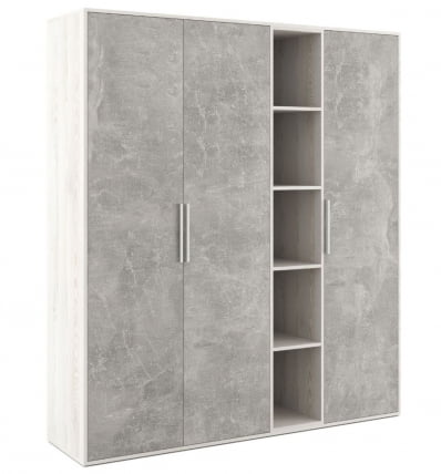 Шкаф высокий 3 створки, с нишей B-TONE BTN36152431 Сосна Бетон светлый_0