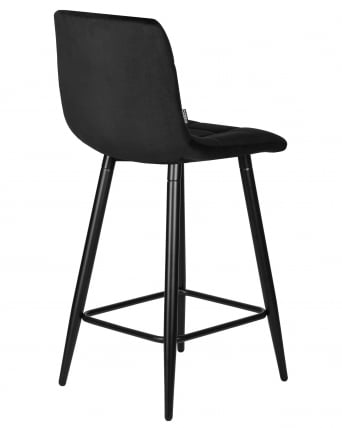 Стул полубарный DOBRIN OLIVIA (черные матовые ножки, черный велюр (108-77))_3