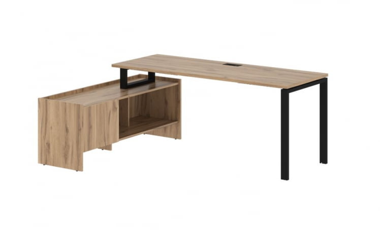 Стол с тумбой EDIS EUCT 19614 Дуб Денвер светлый Черный_0