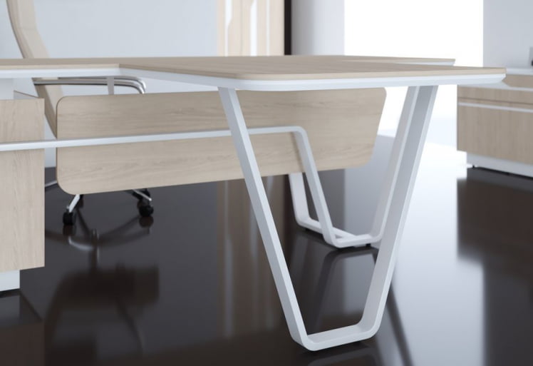 Стол руководителя левый Line СФ-571202.1 Дуб светлый Белый_3