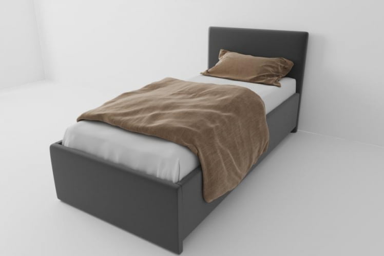 Кровать Эко Стандарт с ортопедическим основанием (Berhouse) Цвет фасада: Серый; Материал фасада: ЛДСП; Спальное место: 800х2000 мм _0