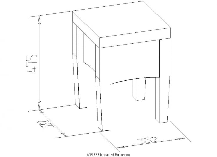 Банкетка ADELE 53 Дуб Сонома/Venzel Coral (спальня)_1