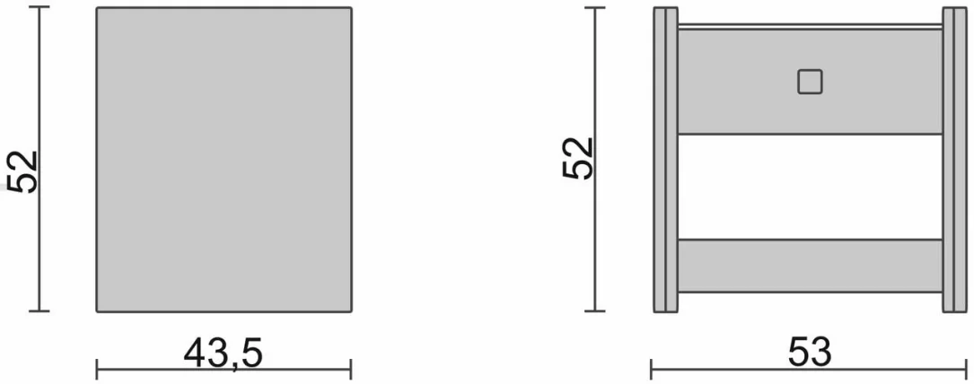 Тумба прикроватная с 1-м ящиком Черная_68406_1