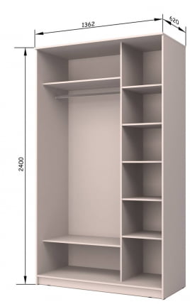 Шкаф-купе Хит-24-14-55 Дуб млечный_3