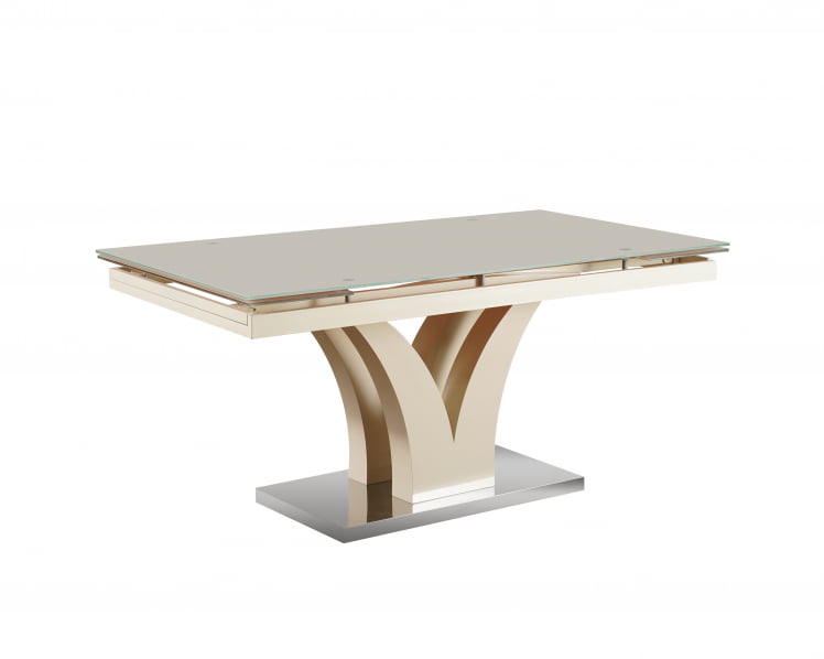 Стол обеденный Верона раскладной 160-220*90 глянцевый Бежевый_1