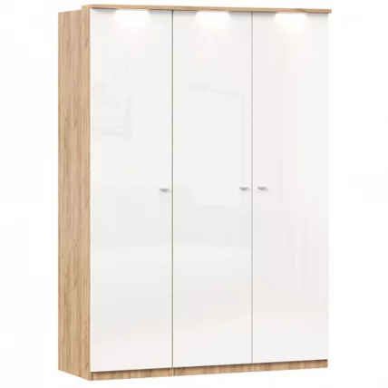 Шкаф трехстворчатый Фиджи 001 Дуб Золотой Белый_0