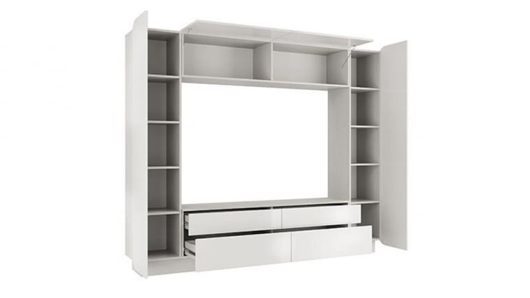 Шкаф многоцелевого назначения Лаванда-2 Белый Белый глянец_1