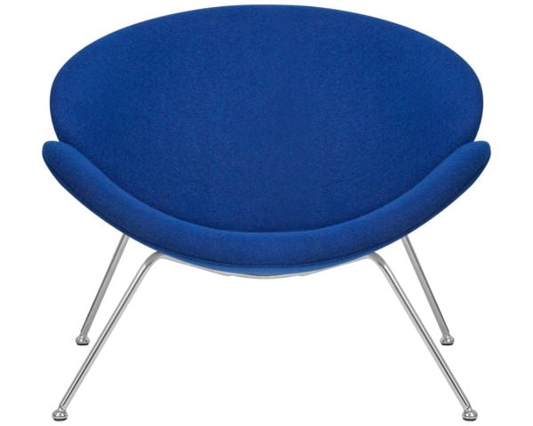 Кресло дизайнерское ДОБРИН ЕМИЛЙ (синяя ткань АФ6, хромированная сталь) 2 шт / DOBRIN EMILY AF6,_7