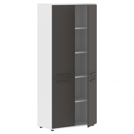 Шкаф с глухими средними и малыми дверьми ЕДИС ЕХCС 85.3 Мокко Мокко Белый / EDIS EHCS_1