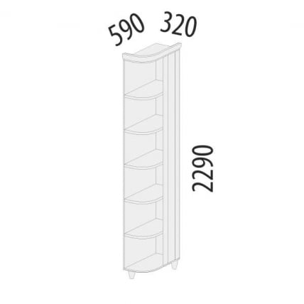 Стеллаж угловой (лев/прав) Катрин 92.17 Дуб венге Белый песок Браун вуд_1