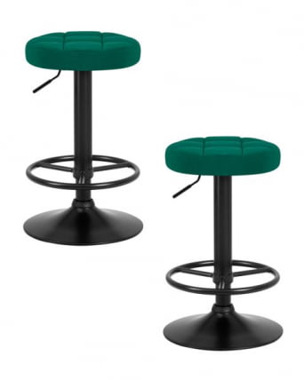 Табурет барный ДОБРИН БРУНО БЛАCК (зеленый велюр (МДЖ9-88)) 2 шт / DOBRIN BRUNO BLACK (MJ9-88))_0