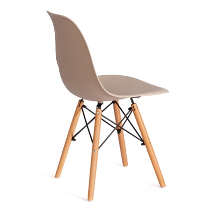 Стул CINDY (EAMES) (mod. 1801) дерево бук/металл/сиденье пластик, 45x51x82 см, Beige (Бежевый)_2