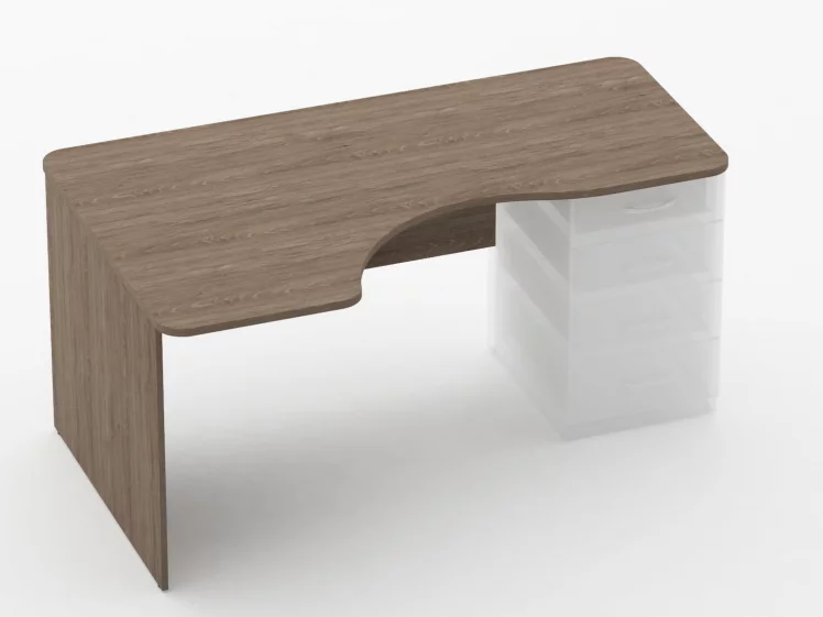 Стол угловой под встроенную тумбу Glassy 1.141.16Л Дуб Верцаска_0