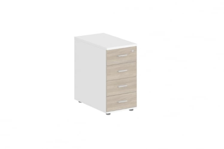 Тумба приставная с 4 ящиками Sigma SG.522.WH.OD Белый Дуб темный_0