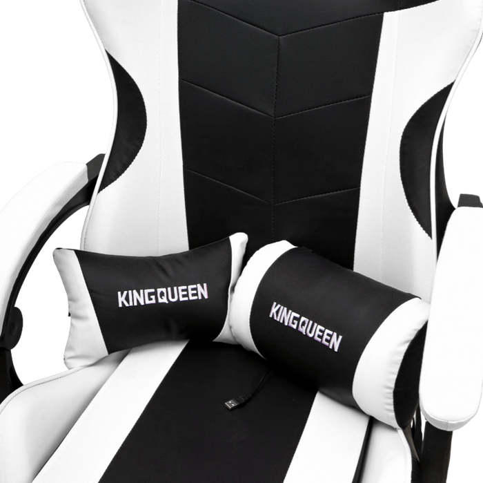 Кресло 1209-1 KINGQUEEN, цвет черный/белый, 1209-1-black-white-mass_4