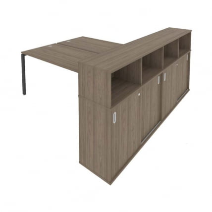 Рабочая станция с опорным шкафом-купе Metal System Б.РС-СШК-4.5 Вяз/Антрацит_0