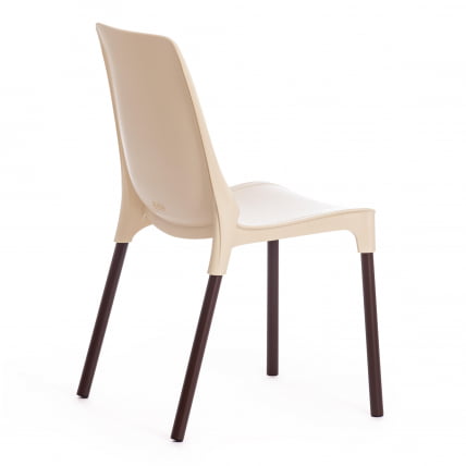 Стул GENIUS (mod 75) металл/пластик, 46x56x84cм, бежевый/коричневые ножки_2